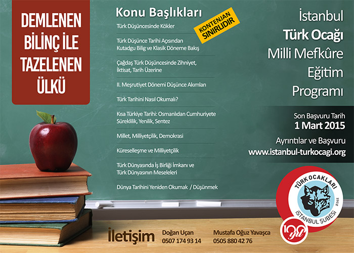 İstanbul Türk Ocağı Milli Mefküre Mektebi Eğitim Programı
